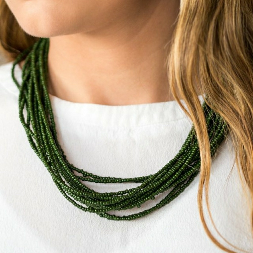 2 for $13  Green Beaded Necklace